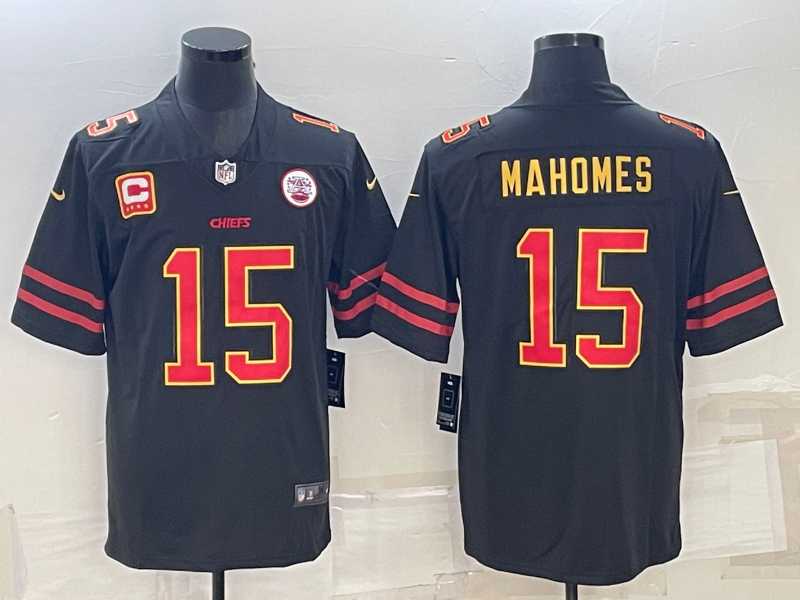 Men's Kansas City Chiefs #15 Patrick Mahomes Black Red Gold 4-star C Patch Vapor Untouchable Limited Stitched Jersey,We sell and wholesale Men's Kansas City Chiefs #15 Patrick Mahomes Black Red Gold 4-star C Patch Vapor Untouchable Limited Stitched Jersey on line form chian!